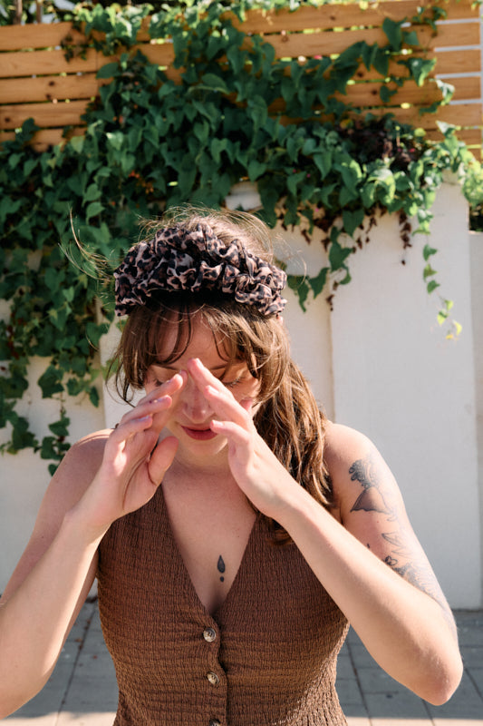 Renne Narrow Headband – Dark Leopard