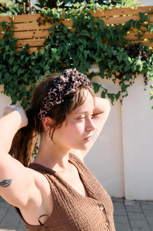 Renne Narrow Headband – Dark Leopard