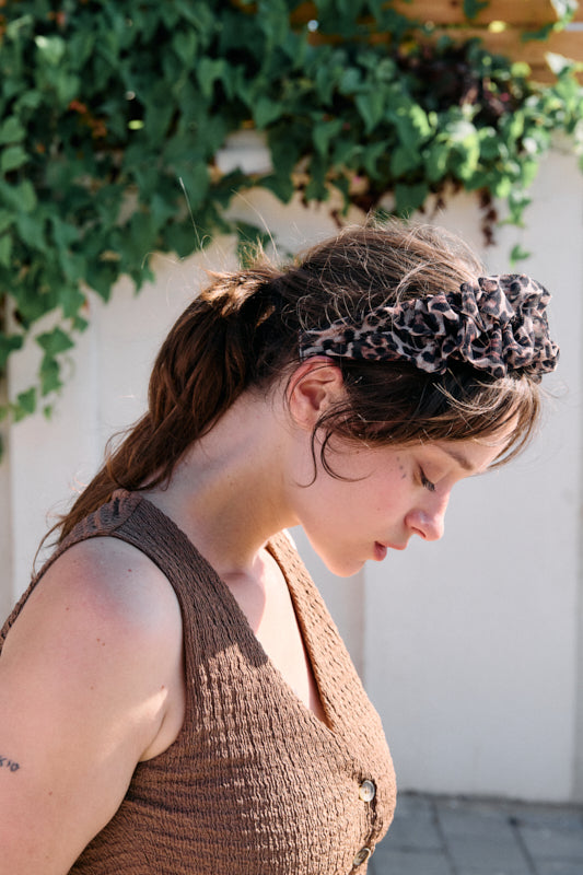 Renne Narrow Headband – Dark Leopard