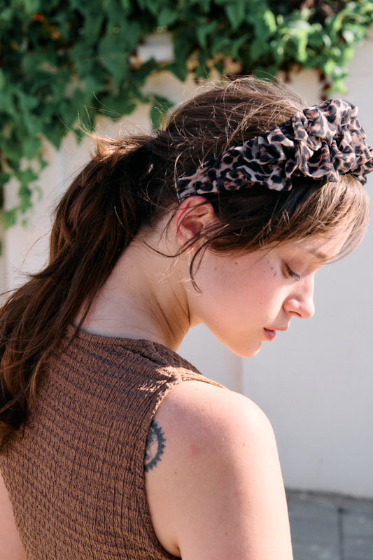 Renne Narrow Headband – Dark Leopard