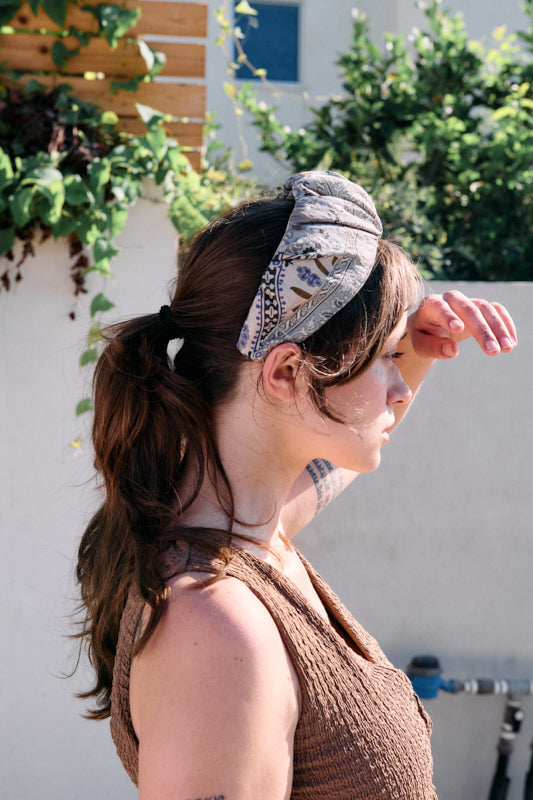 Celine Wide Headband – Azzurra