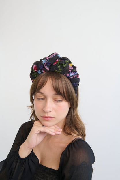 Nemesis Wide Headband – Black Cross
