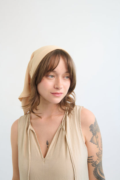 Tahalia Long Headband – Latte