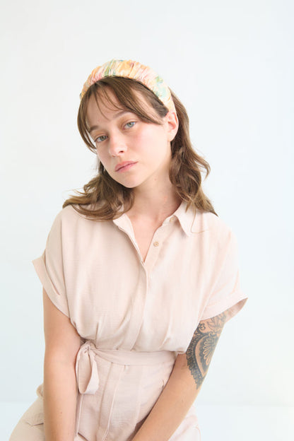 Mila Narrow Headband – Clay