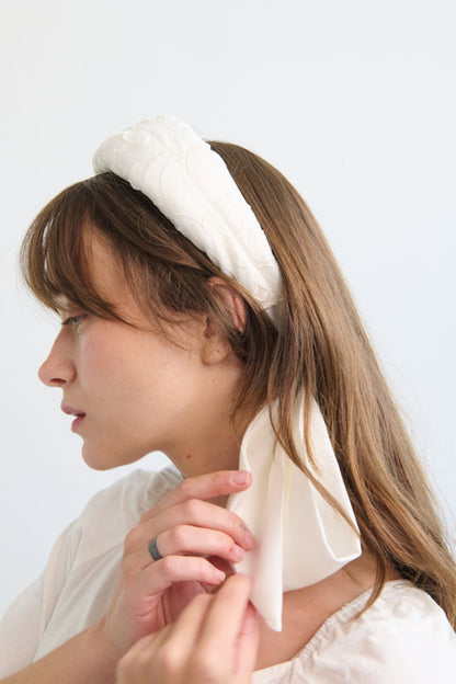 Venus White Braided Headband