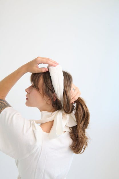 Venus White Braided Headband