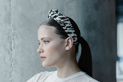 Maia Headband, Black &amp; White Striped