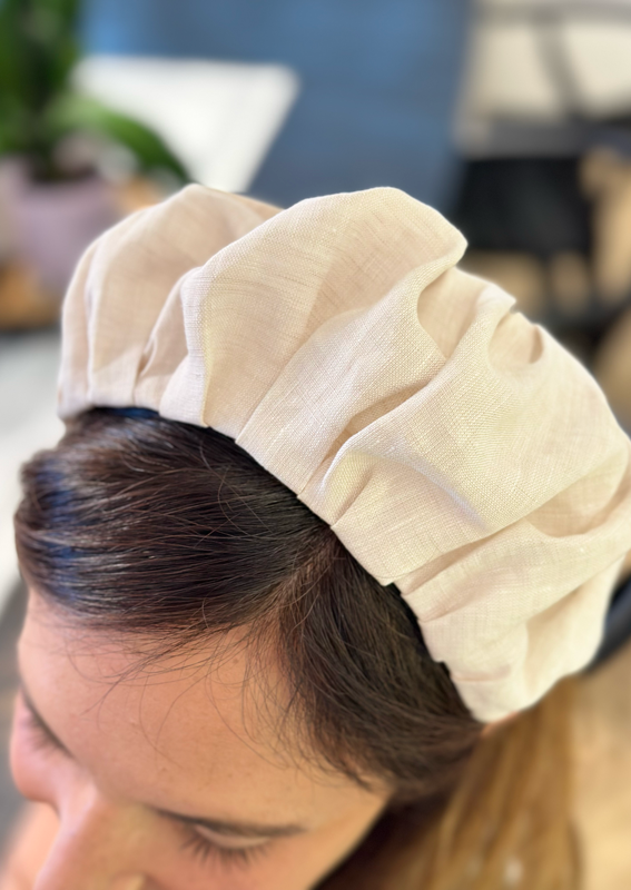 Wide Viola Headband, Light Linen