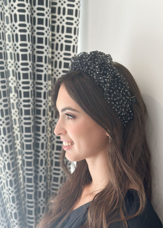 Renee Headband, Dotted Black