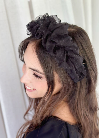 Renee Headband, Black Sparkle