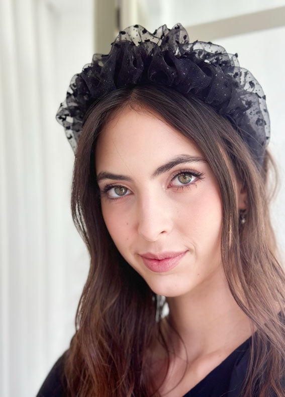 Renee Headband, Black Sparkle