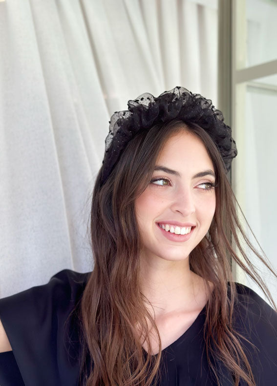 Renee Headband, Black Sparkle