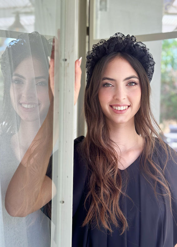 Renee Headband, Black Sparkle