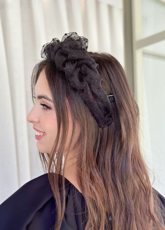 Renee Headband, Black Sparkle