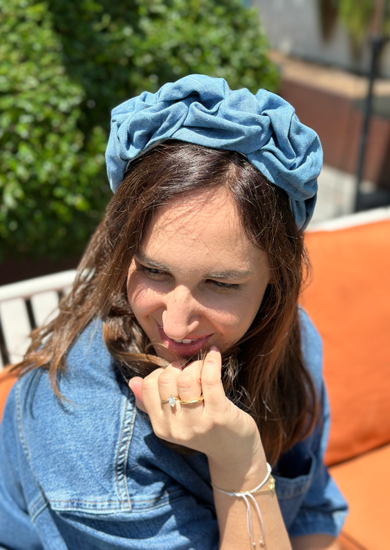 Wide Ellen Headband, Denim