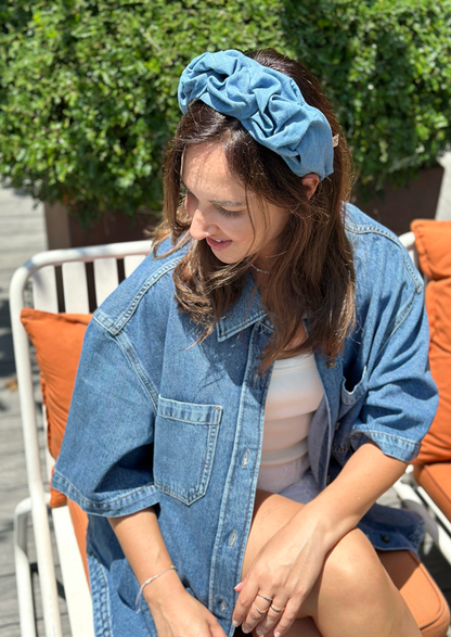 Wide Ellen Headband, Denim