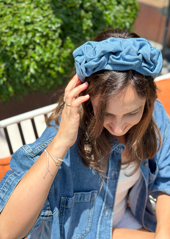 Wide Ellen Headband, Denim