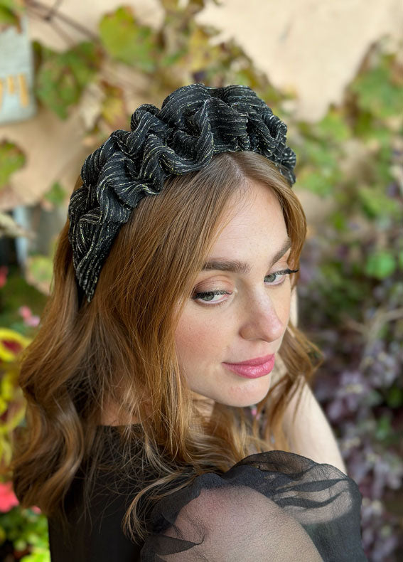 Renee Headband, Silvery Black