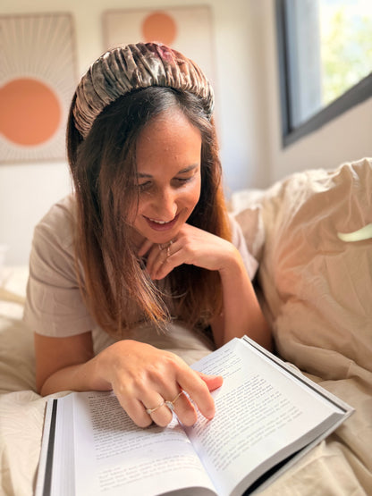 Mila Narrow Velvet Headband, Pink Tones