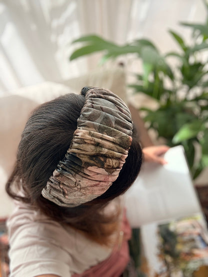 Mila Medium Velvet Headband, Pink Tones