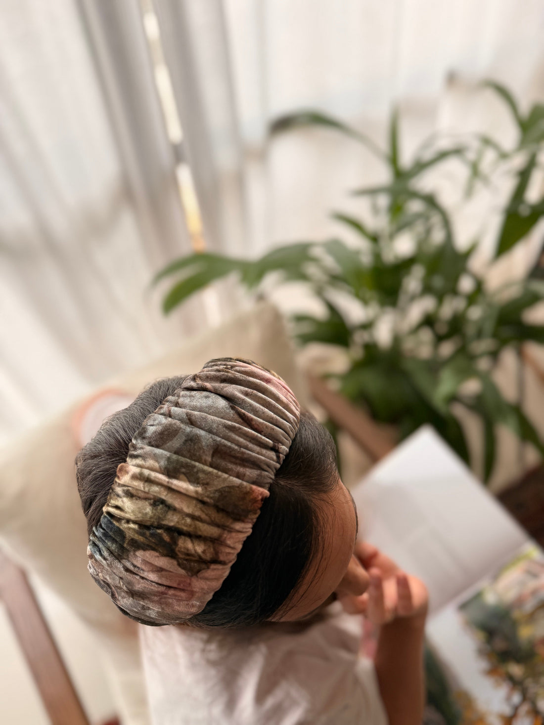 Mila Medium Velvet Headband, Pink Tones