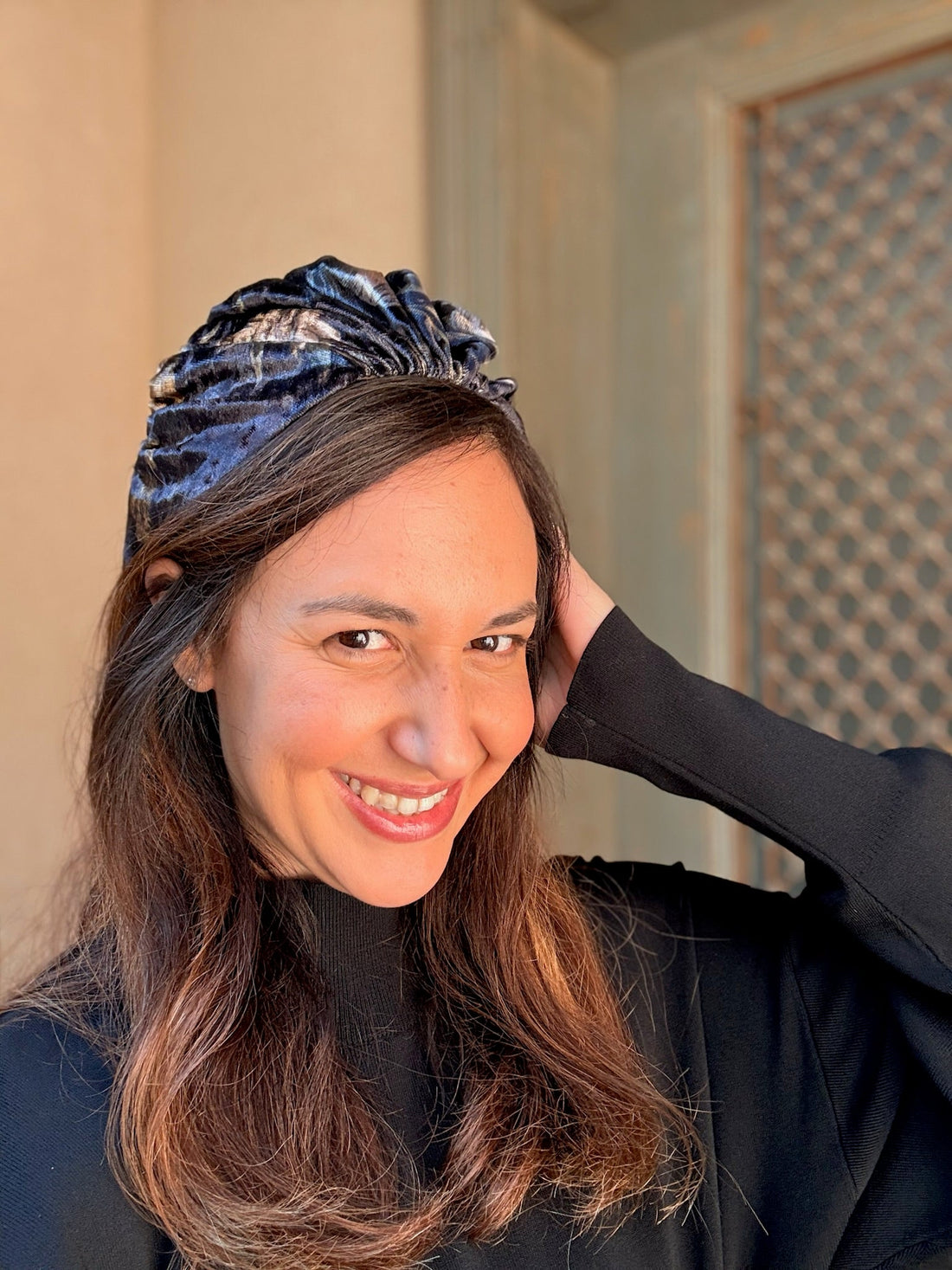 Celine Wide Velvet Headband, Deep Black