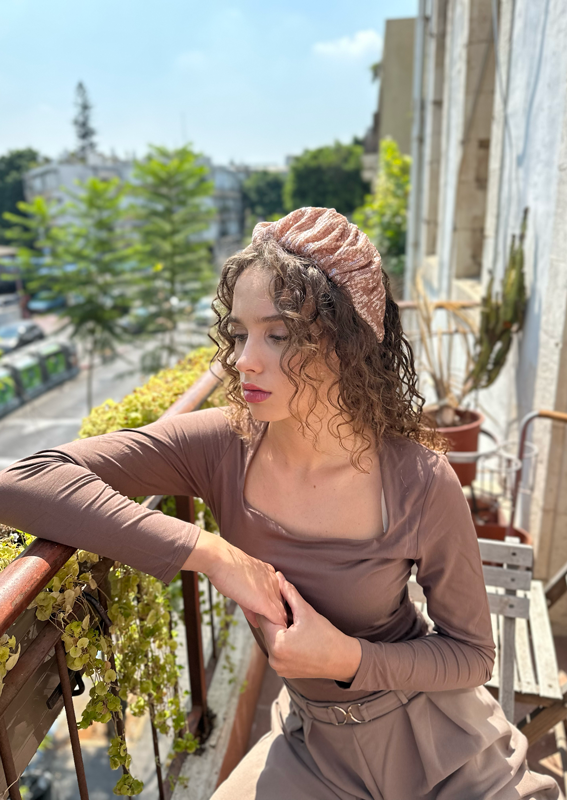 Wide Viola Headband, Mocha Sequin