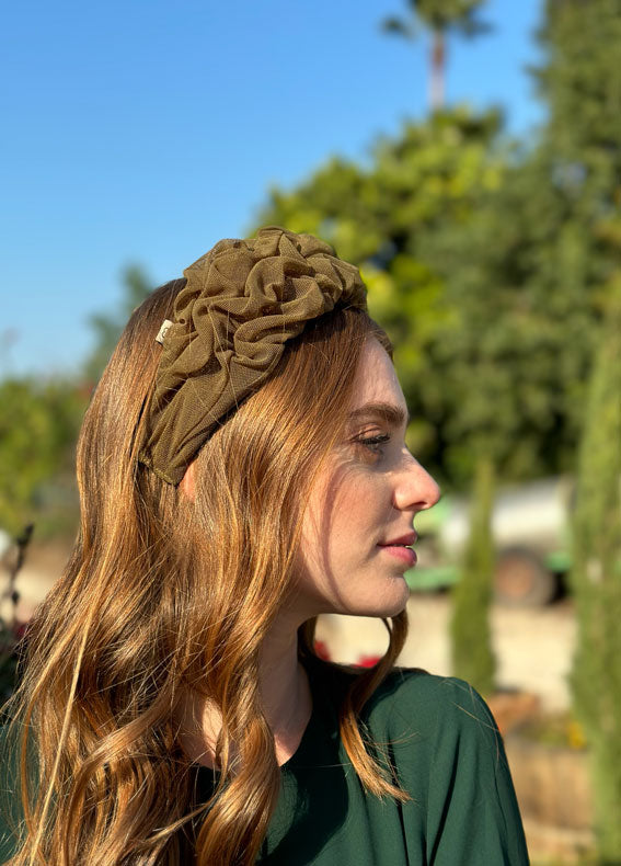 Wide Renee Headband, Olive Green