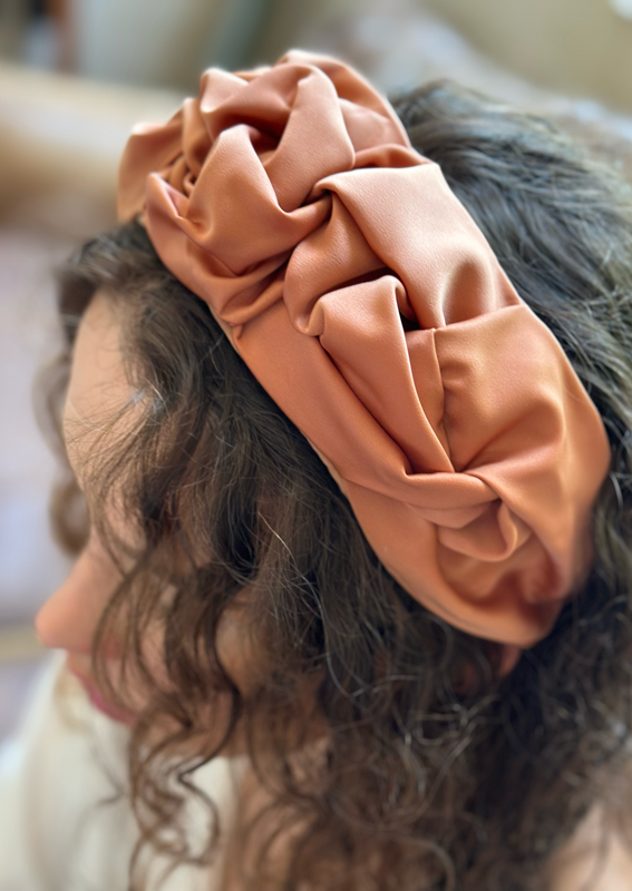 Wide Ellen Headband, Brownish Orange