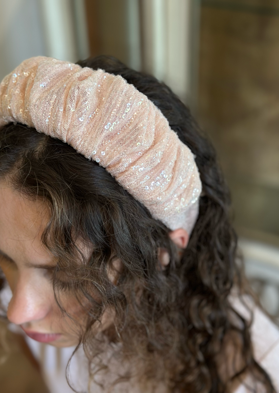 Viola Headband, Baby pink Sequin