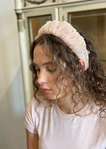 Viola Headband, Baby pink Sequin