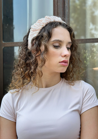 Viola Headband, Baby pink Sequin