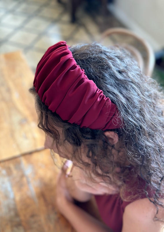 Wide Mila Headband, Bordeaux