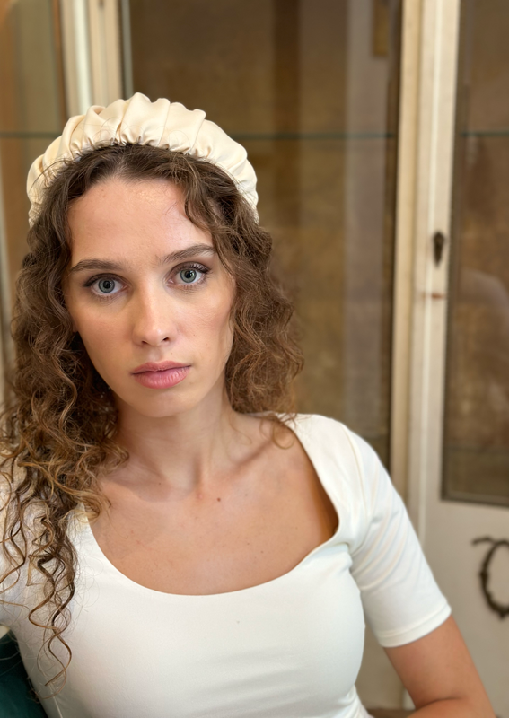 Wide Mila Headband, Pearl