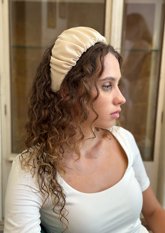 Wide Mila Headband, Pearl