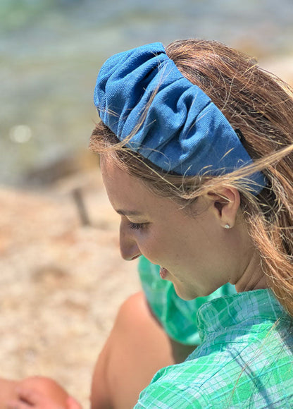 Wide Viola Headband, Classic Denim