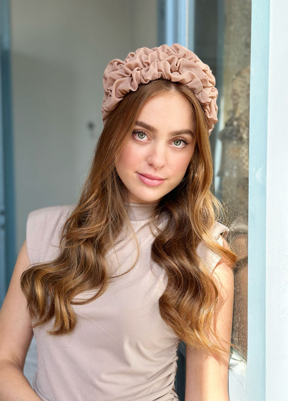 Wide Renee Headband, Mocha Brown