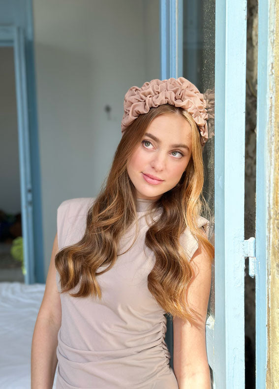 Wide Renee Headband, Mocha Brown