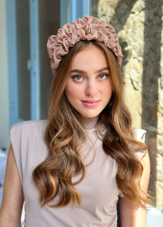 Wide Renee Headband, Mocha Brown