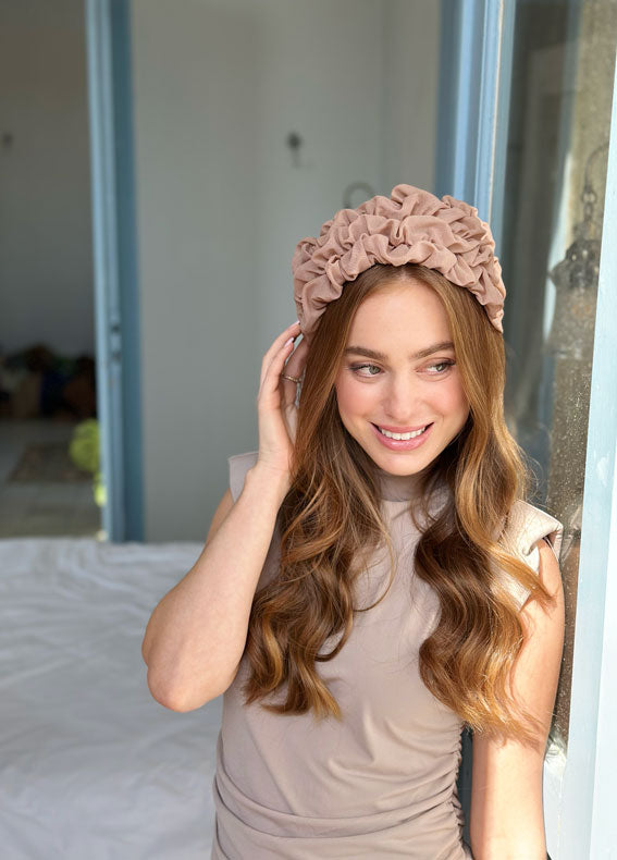 Wide Renee Headband, Mocha Brown