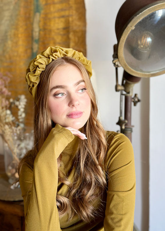 Wide Renee Headband, Mustard