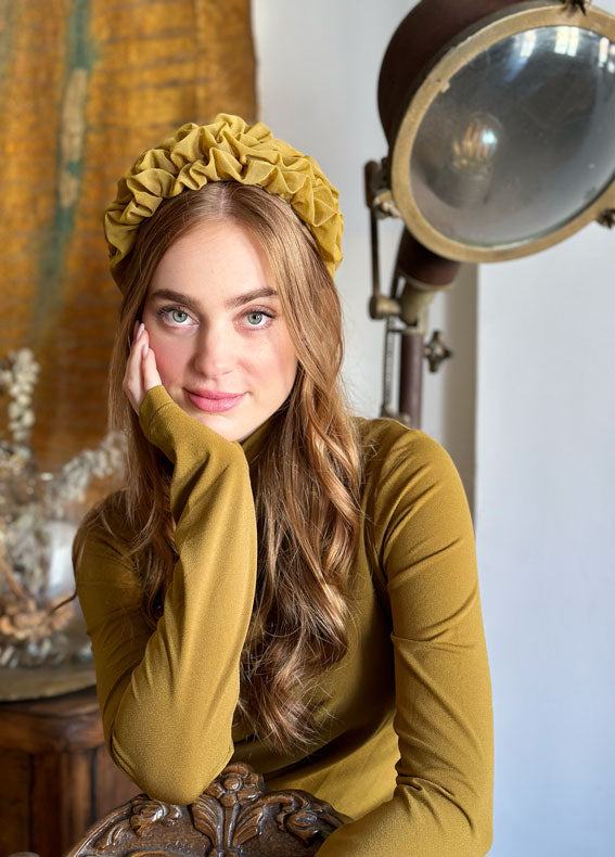 Wide Renee Headband, Mustard