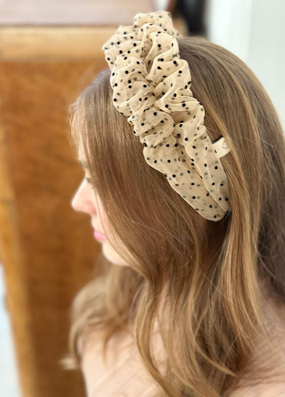 Renee Headband, Dotted Mocha Brown