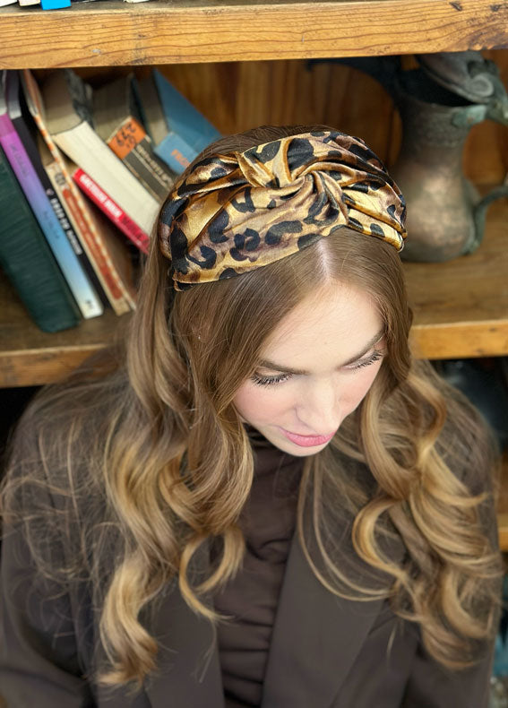 Medium Zoe Headband, Leopard Print