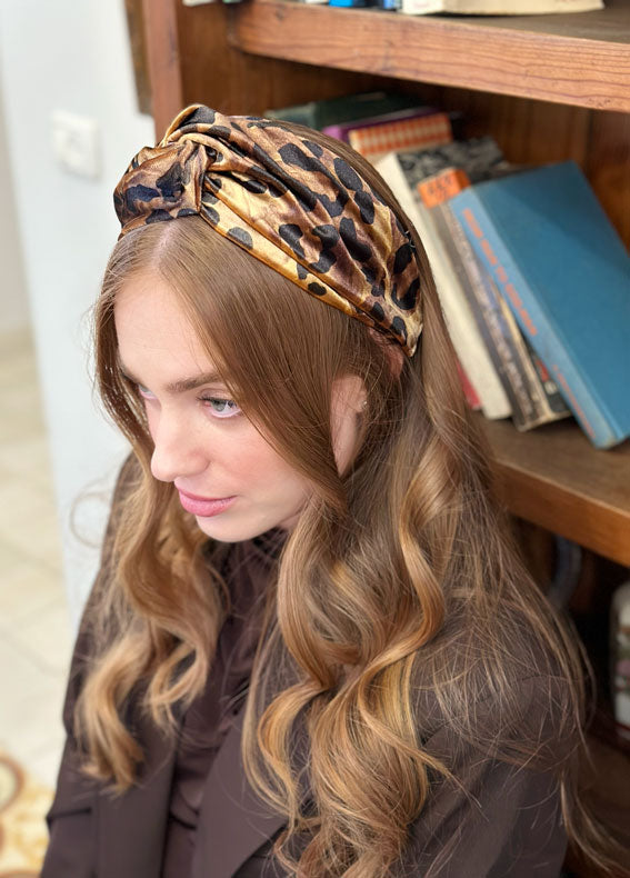 Medium Zoe Headband, Leopard Print