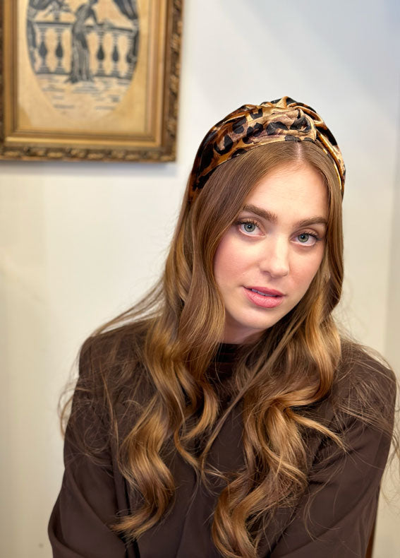 Medium Zoe Headband, Leopard Print