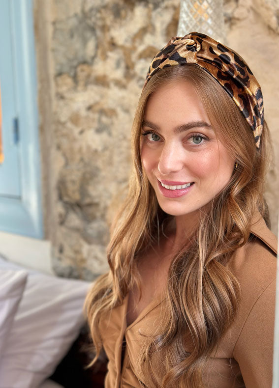 Zoe Headband, Leopard Print