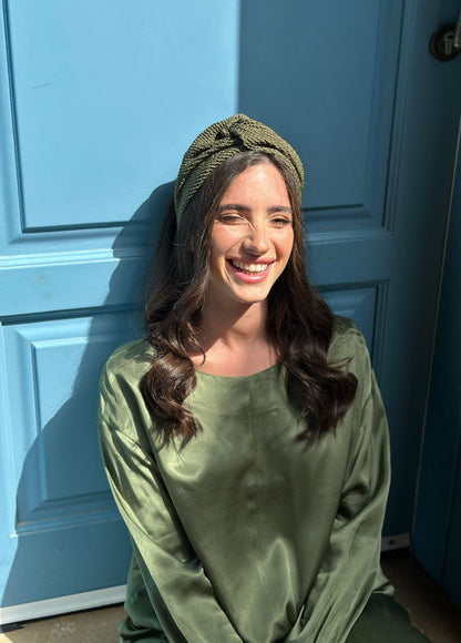 Medium Zoe Headband, Olive Green