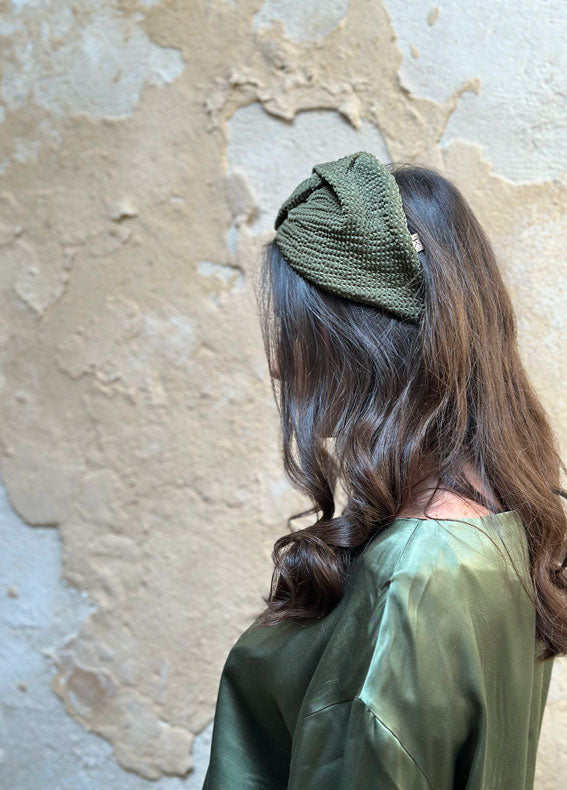 Wide Zoe Headband, Olive Green