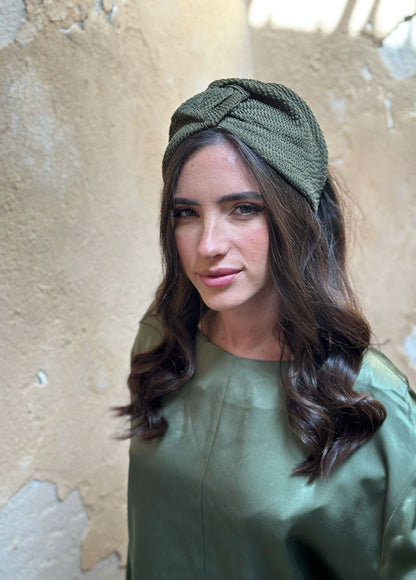 Wide Zoe Headband, Olive Green